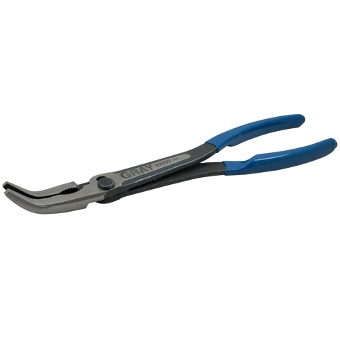 Heavy duty long reach bent needle nose pliers