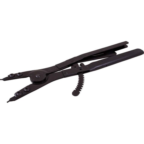 Heavy duty retaining ring pliers with straight tips