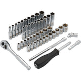 1/4" Drive 47 Piece 6 Point, SAE/Metric Standard/Deep Socket Set, 3/16" - 9/16" , 4mm - 14mm