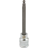 3/8" Drive SAE Hex Head Long Length Ball Nose, Chrome Bit Sockets