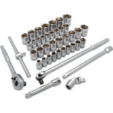 1/2" Drive 41 Piece 6 Point Standard, SAE/Metric Socket Set, 3/8" - 1-5/16" , 10mm - 28mm