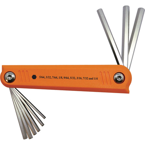 9 Piece SAE Folding Hex Key Set, 5/64" - 1/4"