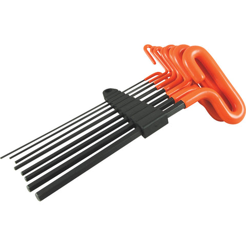 8 Piece T-Handle, Metric Hex Key Set, 9" Blade, 2mm - 10mm