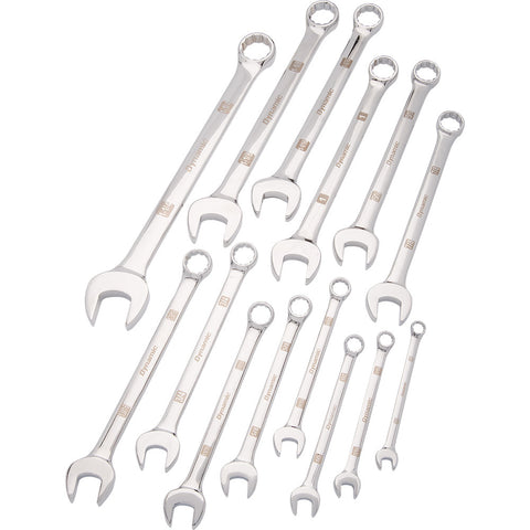 14 Piece SAE Combination Wrench Set, Mirror Chrome Finish, 3/8" - 1-1/4"