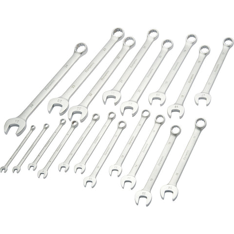 19 Piece Metric Combination Wrench Set, Contractor Series, Satin Finish, 6mm - 24mm