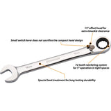Metric Reversible Combination Ratcheting Wrenches