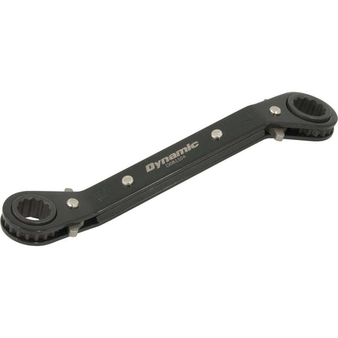 15mm X 17mm Double Box End Ratcheting Wrench, 25° Offset