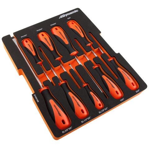 10 Piece Screwdriver Set with Foam Tool Organizer