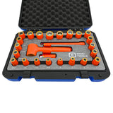 25 Piece 1/4" Drive 6 & 12 Point SAE and Metric, Standard Socket and Attachments Set, 1000V Insulated