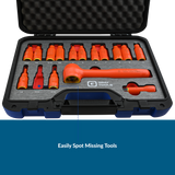 16 Piece 3/8" Drive SAE & Metric Hex Bit Insulated Socket and Attachment Set, 1000V Insulated
