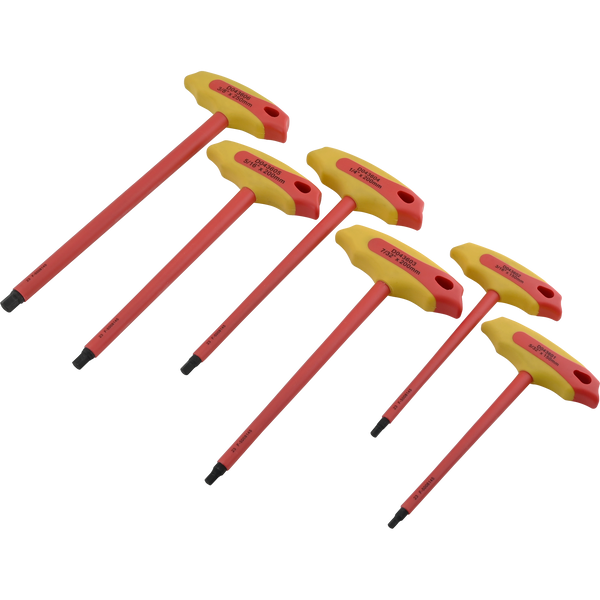 6 Piece SAE Insulated T-Handle Hex Key Set