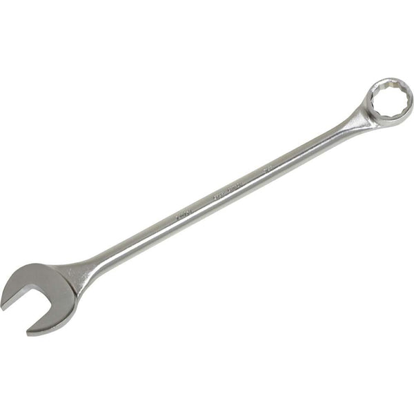 12 Point SAE Round Shank Large Combination Wrenches - 15° Offset - Satin Chrome Finish