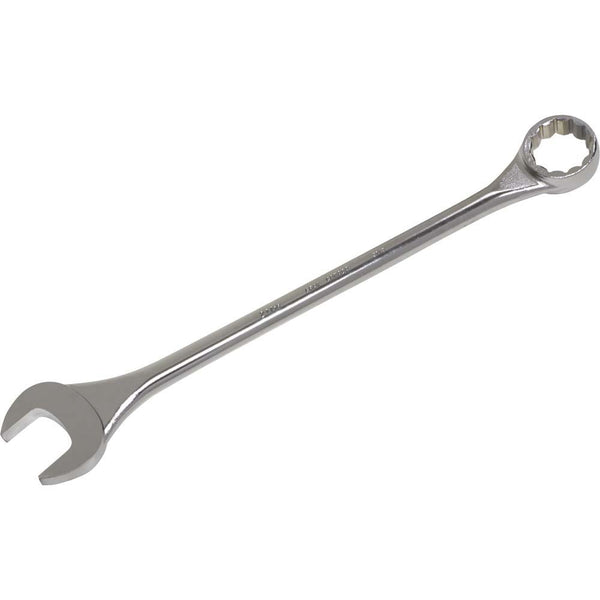12 Point SAE Round Shank Large Combination Wrenches - 15° Offset - Satin Chrome Finish