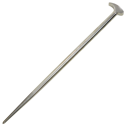 Rolling Head Pry Bars, Round Shank with Polished Point, Nickel Plate Finish