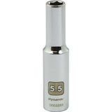 1/4" Drive 6 Point Metric Deep Length Chrome Sockets