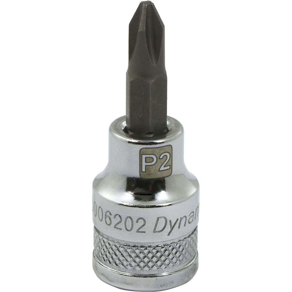 3/8" Drive Phillips® Head, Ph#1 Standard Length Chrome Bit Socket