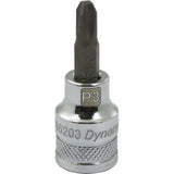 3/8" Drive Phillips® Head, Ph#1 Standard Length Chrome Bit Socket
