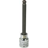 3/8" Drive SAE Hex Head Long Length Ball Nose, Chrome Bit Sockets