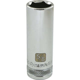 3/8" Drive 6 Point SAE, Deep Length, Chrome Sockets