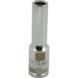 3/8" Drive 12 Point Metric, Deep Length, Chrome Sockets