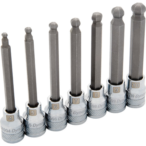 1/4 in. and 3/8 in. Drive SAE Professional Ball Hex Socket Set, 8 Piece