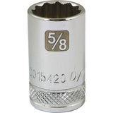 1/2" Drive 12 Point SAE, Standard Length, Chrome Sockets