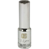 1/2" Drive 12 Point Metric, Deep Length, Chrome Sockets