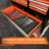 2 Piece Wrench Holder Set, Red & Black, SAE & Metric Wrench Organizer, Holds Up to 30 Wrenches