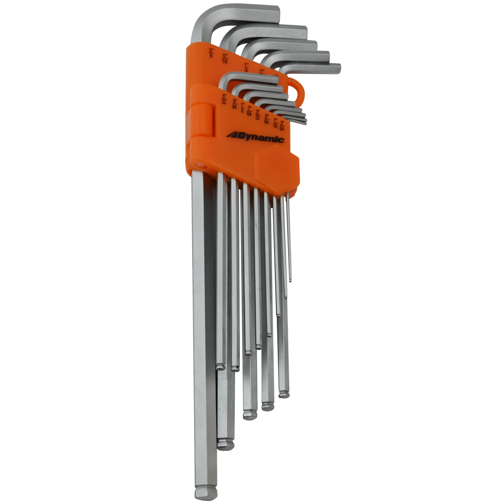 13 Piece SAE Extra Long High-Torque Hex Key Set, 0.05