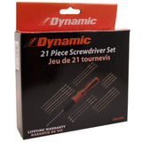 21 Piece Screwdriver Set With Removable Bits And Comfort Grip Handle