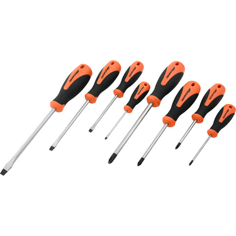 8 Piece Slotted and Phillips® Screwdriver Set With Comfort Grip Handles