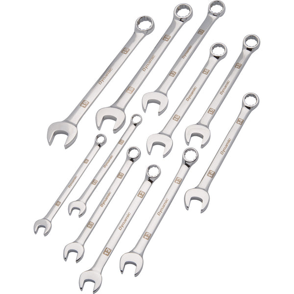 11 Piece Metric Combination Wrench Set, Mirror Chrome Finish, 9mm - 19mm