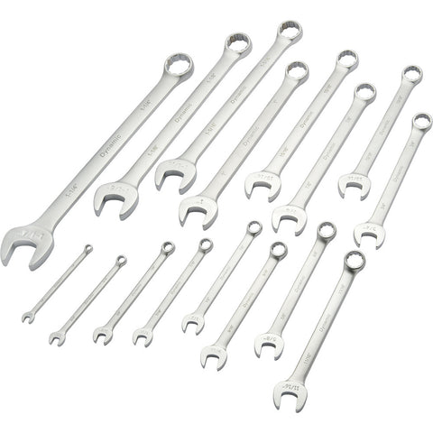 16 Piece SAE Combination Wrench Set, Contractor Series, Satin Finish, 1/4" - 1-1/4"