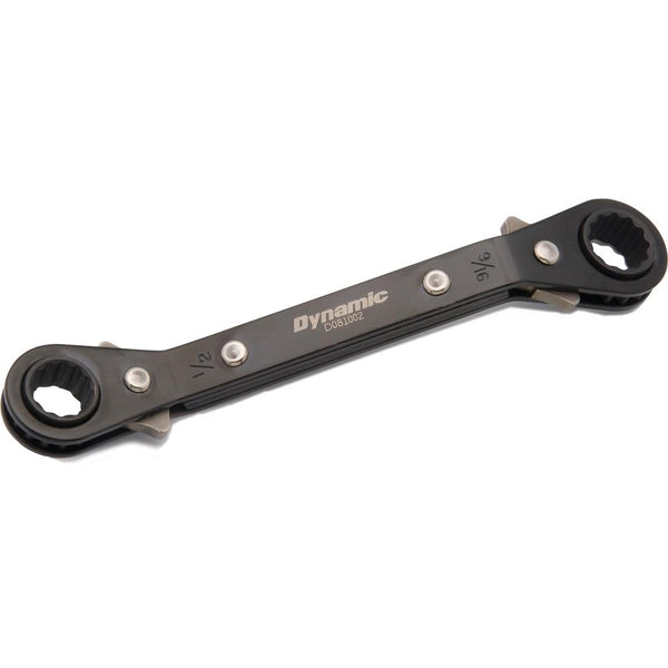 1/2" X  9/16" Double Box End Ratcheting Wrench, 25° Offset