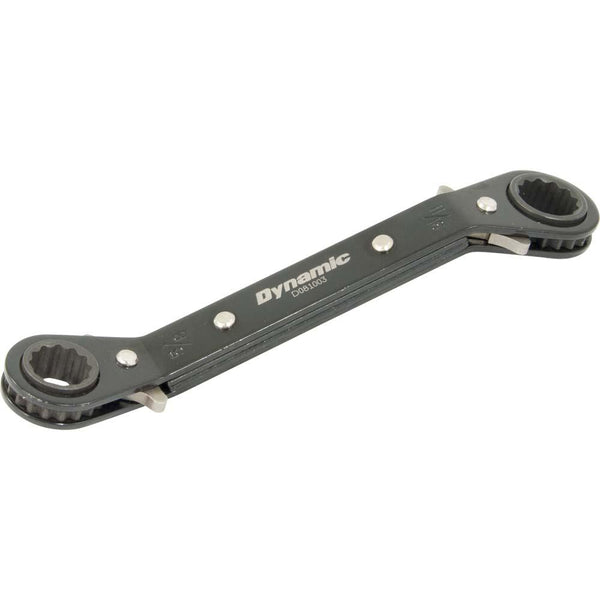 5/8" X 11/16" Double Box End Ratcheting Wrench, 25° Offset
