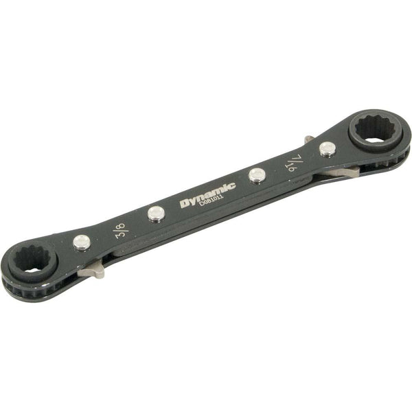 3/8" X 7/16" Double Box End Ratcheting Wrench, Straight
