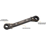 3/8" X 7/16" Double Box End Ratcheting Wrench, 25° Offset