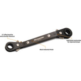 15mm X 17mm Double Box End Ratcheting Wrench, 25° Offset