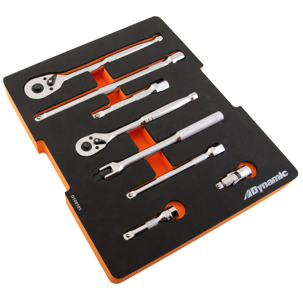 9 Piece Ratchet, Extension, U-Joint and Flex Handle Set, 3/8” and 1/2 ...