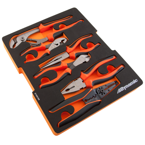 7 Piece Pliers and Wire Stripper Set With Foam Tool Organizer