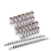 3/8" Drive 27 Piece 6 Point, SAE/Metric Standard Socket Set, 1/4" - 1", 6 - 19mm
